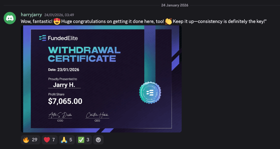 Jarry H payout certificate